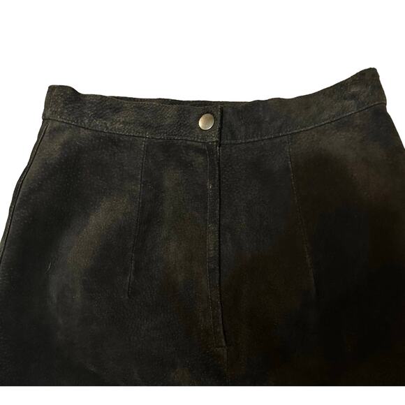 Vintage Black Leather Skirt - Picture 3 of 5
